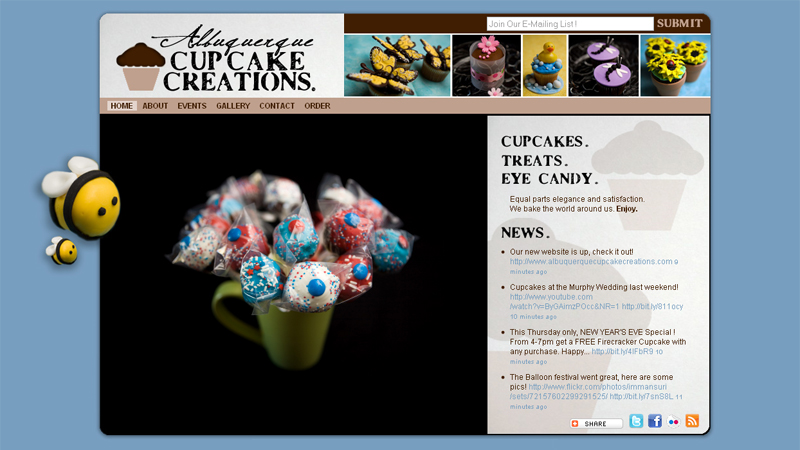Albuquerque Cupcake Creations website grab image